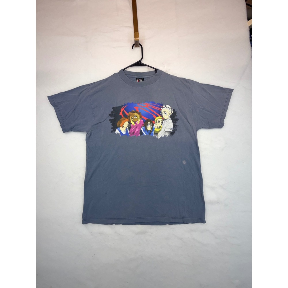 Vintage 1998 Korn Anime Band T-Shirt Giant Tultex XL Blue Gray Nu Metal